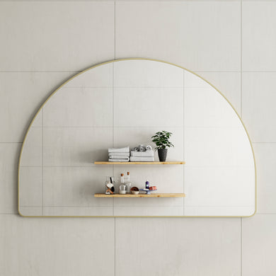*Clearance* Arco Arch 1500mm x 1000mm Mirror with Brushed Brass Gold Frame