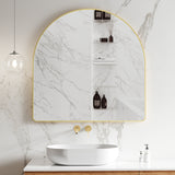 Arco Arch 1000mm x 1000mm Framed Mirror with Brushed Brass (Gold) Frame *Clearance Stock*