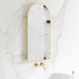 Arco Arch 400mm x 800mm Framed Mirror with Brushed Brass (Gold) Frame *Clearance Stock*