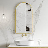 Arco Arch 550mm x 1000mm Framed Mirror with Brushed Brass (Gold) Frame *Clearance Stock*