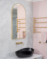 Arco Arch 550mm x 1000mm Framed Mirror, Brushed Brass (Gold) Frame