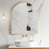 Arco Arch 850mm x 1000mm Framed Mirror with Brushed Brass (Gold) Frame *Clearance Stock*