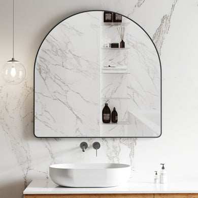 *Clearance* Arco Arch 1000mm x 1000mm Mirror with Matte Black Frame