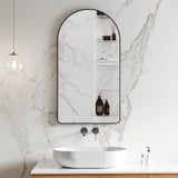 Arco Arch 550mm x 1000mm Framed Mirror, Matte Black Frame