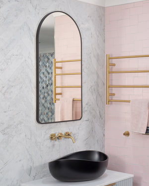 Arco Arch 550mm x 1000mm Framed Mirror, Matte Black Frame