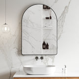 Arco Arch 700mm x 1000mm Framed Mirror, Matte Black Frame