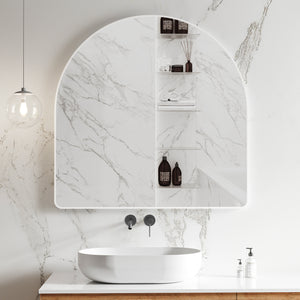 Arco Arch 1000mm x 1000mm Framed Mirror, Matte White Frame