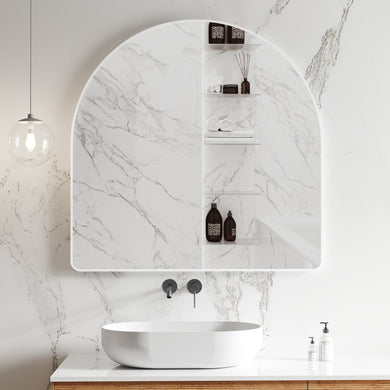 *Clearance* Arco Arch 1000mm x 1000mm Mirror with Matte White Frame