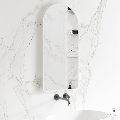 *Clearance* Arco Arch 400mm x 800mm Mirror with Matte White Frame