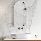 Arco Arch 400mm x 800mm Framed Mirror, Matte White Frame