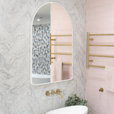 *Clearance* Arco Arch 700mm x 1000mm Mirror with Matte White Frame