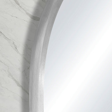*Clearance* Arco Arch 400mm x 800mm Framed Mirror, Brushed Nickel Frame