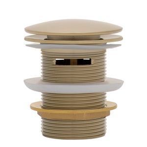 Dome Pop Short Bath Waste 40mm with Overflow and Pull-Out Basket, Brushed Brass (Gold)