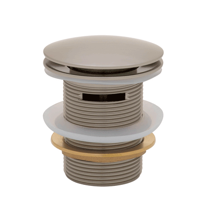Dome Pop Short Bath Waste 40mm with Overflow and Pull-Out Basket, Brushed Nickel
