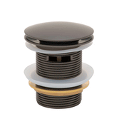 Dome Pop Short Bath Waste 40mm with Overflow and Pull-Out Basket, Brushed Gunmetal