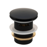 Dome Pop Short Bath Waste 40mm with Overflow and Pull-Out Basket, Matte Black