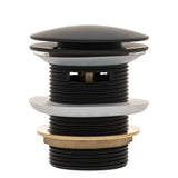 Dome Pop Short Bath Waste 40mm with Overflow and Pull-Out Basket, Matte Black