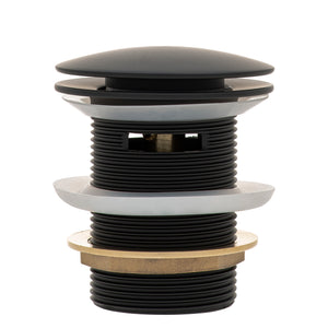 Dome Pop Short Bath Waste 40mm with Overflow and Pull-Out Basket, Matte Black