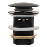 Dome Pop Short Bath Waste 40mm with Overflow and Pull-Out Basket, Matte Black