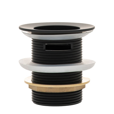 Dome Pop Short Bath Waste 40mm with Overflow and Pull-Out Basket, Matte Black