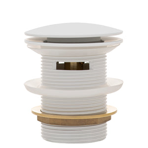 Dome Pop Short Bath Waste 40mm with Overflow and Pull-Out Basket, Matte White