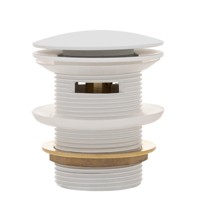 Dome Pop Short Bath Waste 40mm with Overflow and Pull-Out Basket, Matte White