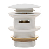 Dome Pop Short Bath Waste 40mm with Overflow and Pull-Out Basket, Matte White