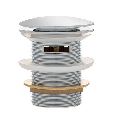 Dome Pop Short Bath Waste 40mm with Overflow and Pull-Out Basket, Polished Chrome