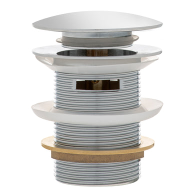 Dome Pop Short Bath Waste 40mm with Overflow and Pull-Out Basket, Polished Chrome