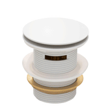 Dome Pop Short Bath Waste 40mm with Overflow and Pull-Out Basket, Gloss White