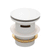 Dome Pop Short Bath Waste 40mm with Overflow and Pull-Out Basket, Gloss White
