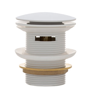 Dome Pop Short Bath Waste 40mm with Overflow and Pull-Out Basket, Gloss White