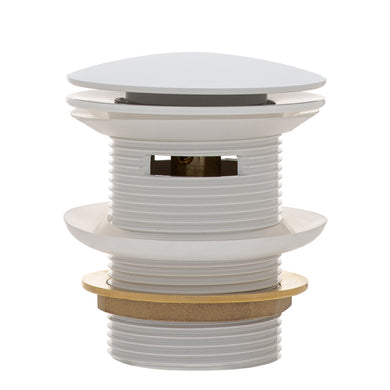 Dome Pop Short Bath Waste 40mm with Overflow and Pull-Out Basket, Gloss White