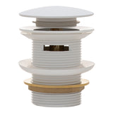 Dome Pop Short Bath Waste 40mm with Overflow and Pull-Out Basket, Gloss White