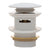 Dome Pop Short Bath Waste 40mm with Overflow and Pull-Out Basket, Gloss White