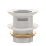 Dome Pop Short Bath Waste 40mm with Overflow and Pull-Out Basket, Gloss White