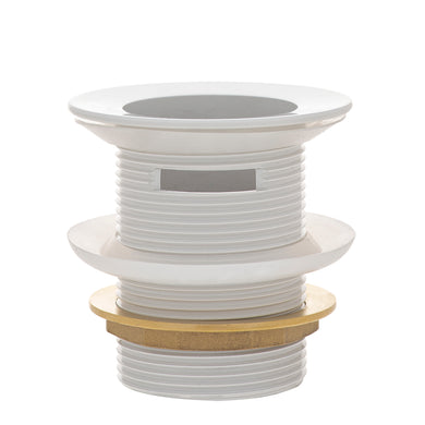 Dome Pop Short Bath Waste 40mm with Overflow and Pull-Out Basket, Gloss White