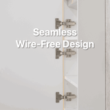 Retti Rectangular 600mm x 750mm Frontlit LED Mirrored Shaving Cabinet, Matte White