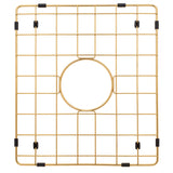 Retto II Stainless Steel Sink Grid 350 x 400mm with Centre Waste Hole, Brushed Brass Gold
