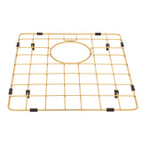 Retto II Stainless Steel Sink Grid 350 x 400mm with Rear Waste Hole, Brushed Brass Gold