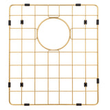 Retto II Stainless Steel Sink Grid 350 x 400mm with Rear Waste Hole, Brushed Brass Gold