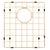 Retto II Stainless Steel Sink Grid 350 x 400mm with Rear Waste Hole, Brushed Brass Gold