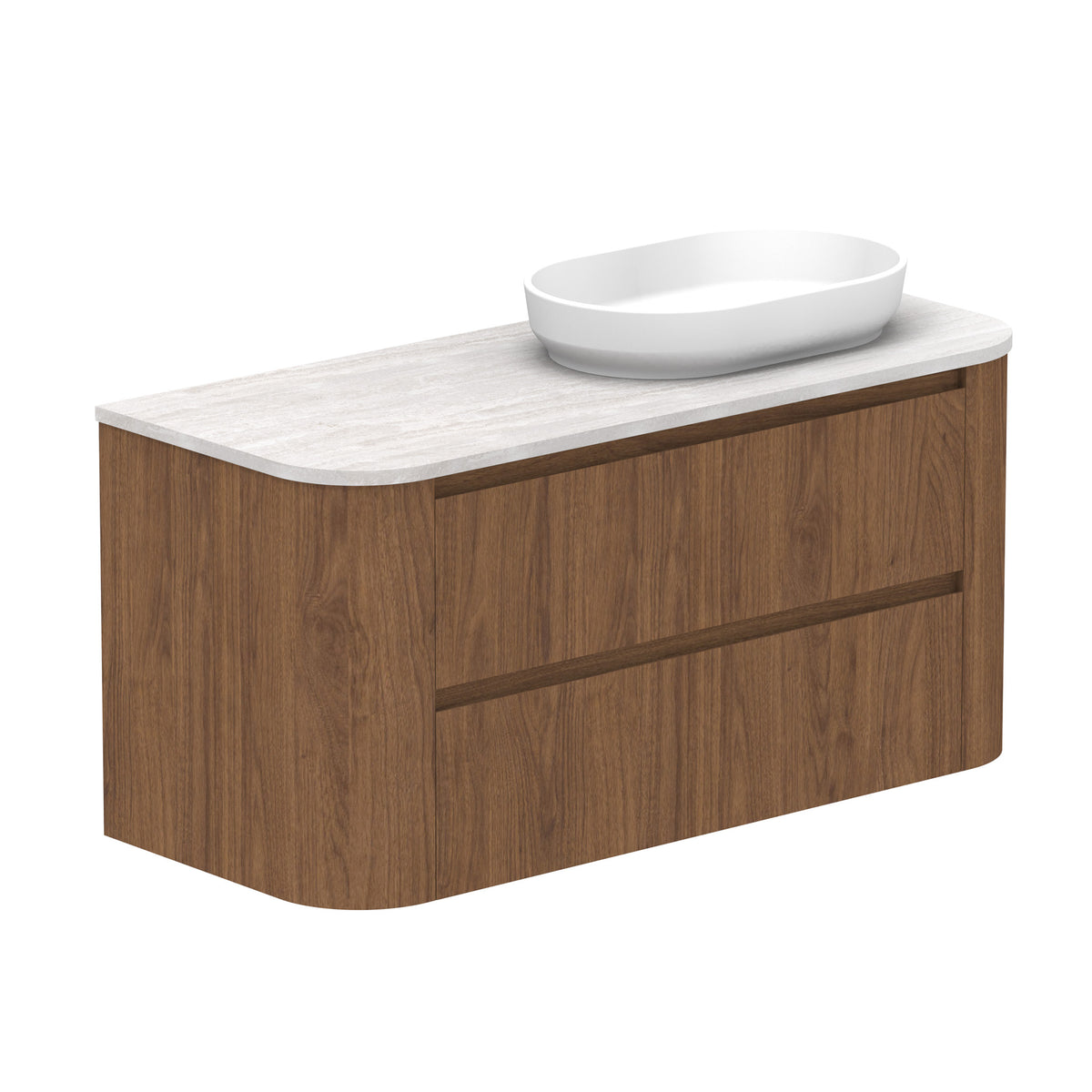 ADP Thea Wall Hung 1200mm Single Right Offset Bowl Vanity Cabinet