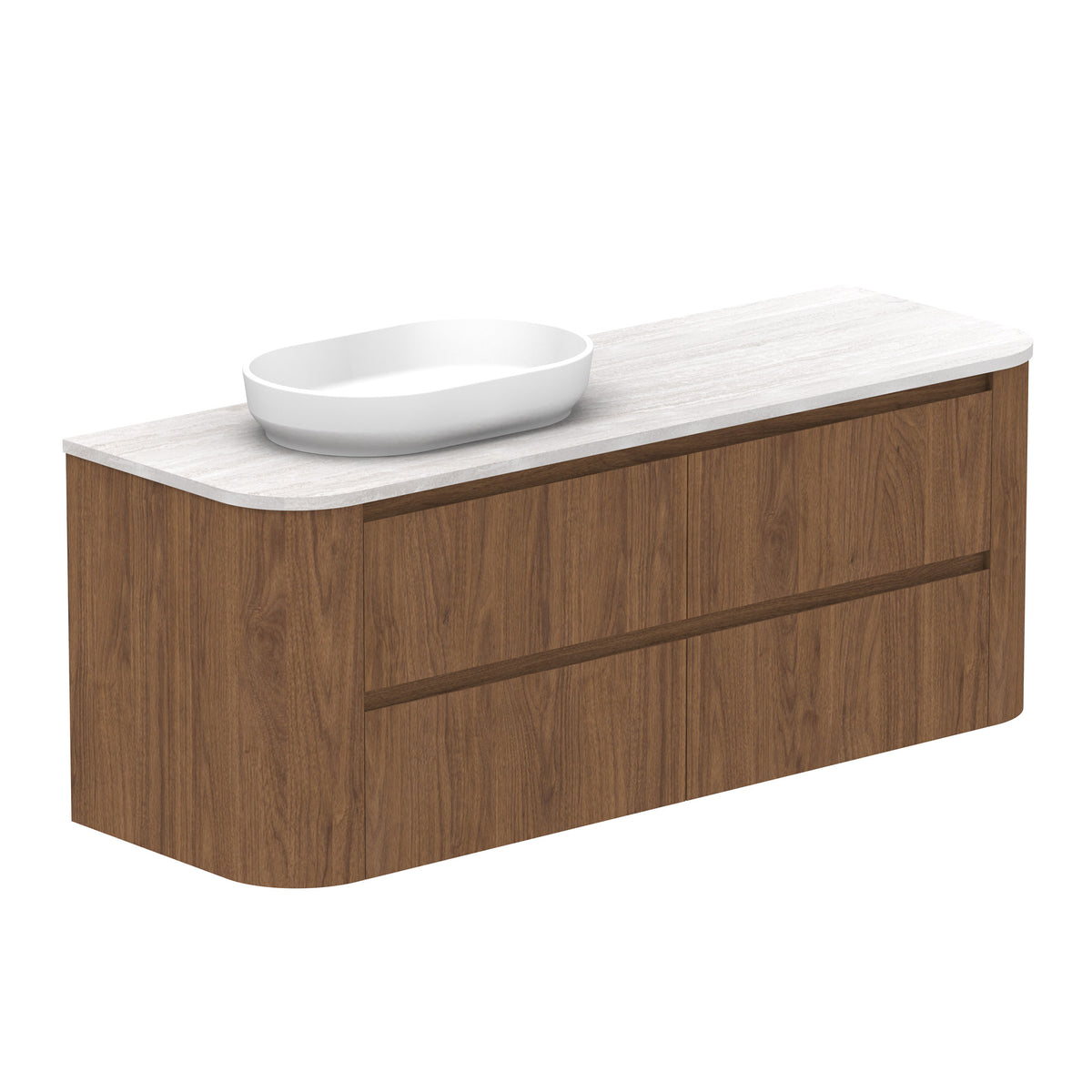 ADP Thea Wall Hung 1500mm Single Left Offset Bowl Vanity Cabinet
