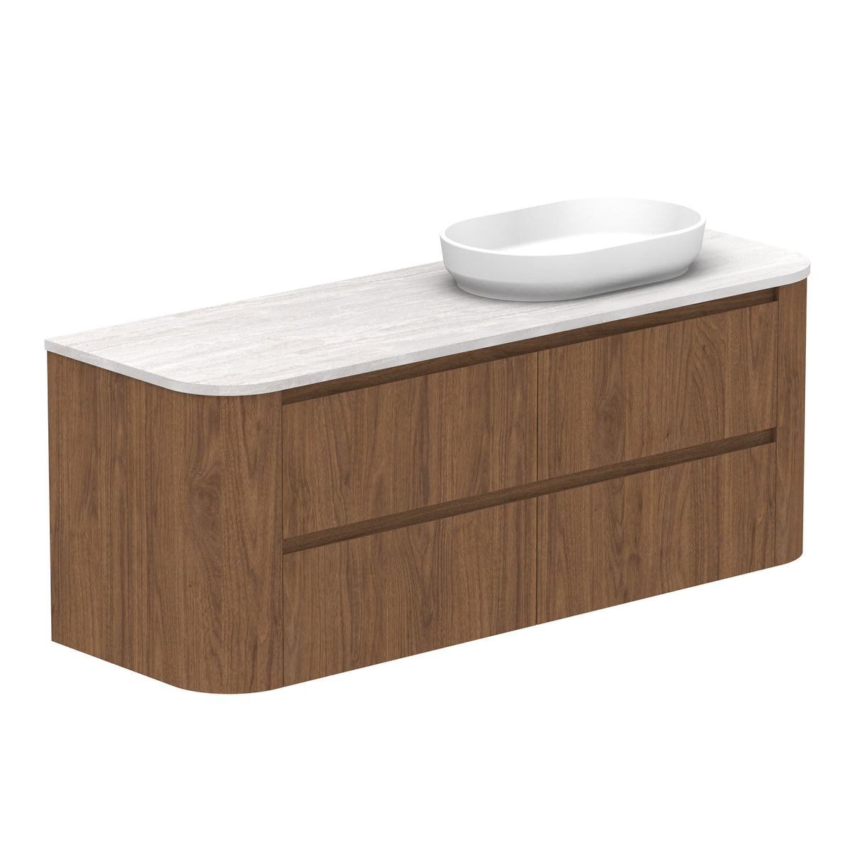 ADP Thea Wall Hung 1500mm Single Right Offset Bowl Vanity Cabinet