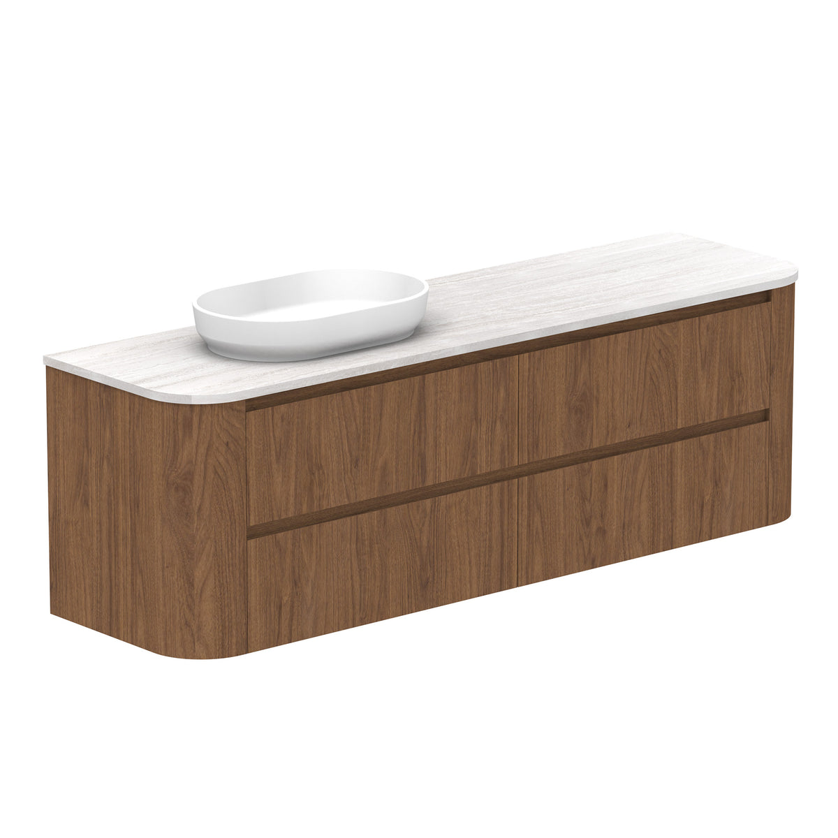ADP Thea Wall Hung 1800mm Single Left Offset Bowl Vanity Cabinet