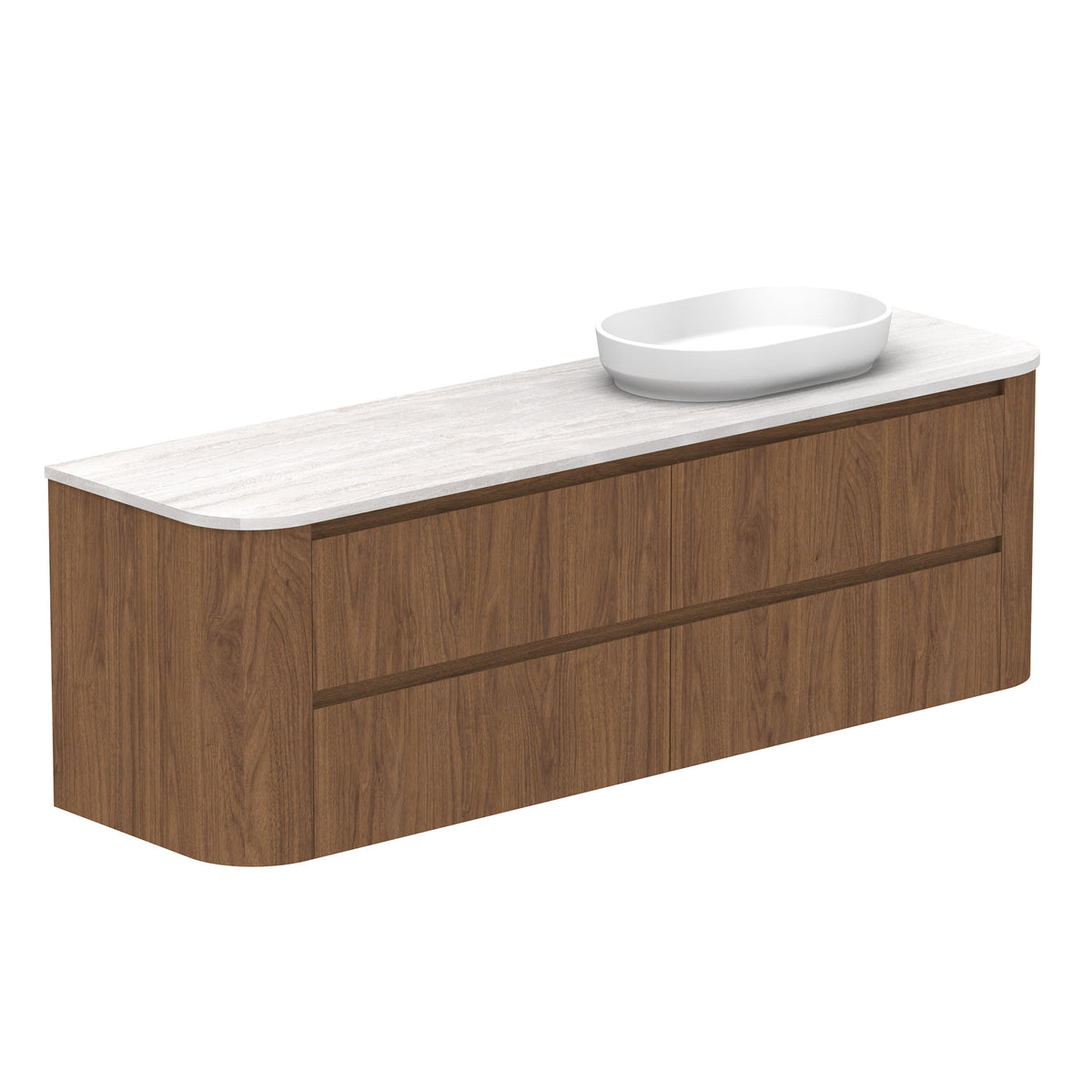 ADP Thea Wall Hung 1800mm Single Right Offset Bowl Vanity Cabinet