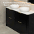 Tura Shaker 1800mm Curved Floorstanding Vanity Cabinet, Matte Black