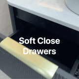 *Clearance* Tura Groove Ensuite 600mm Curved Wall Hung Vanity Cabinet, Matte Black