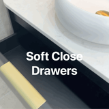 *Clearance* Tura Smooth Ensuite 600mm Curved Wall Hung Vanity Cabinet, Matte Black